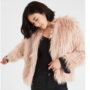 AE allover faux fur coat